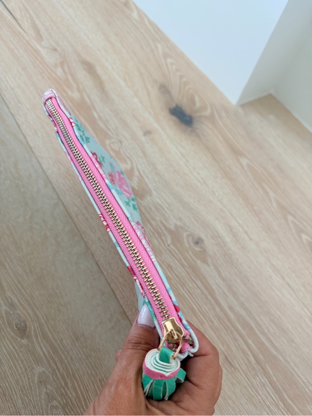 Matilda Jane Pink & Mint Floral Tassel Zip Pouch